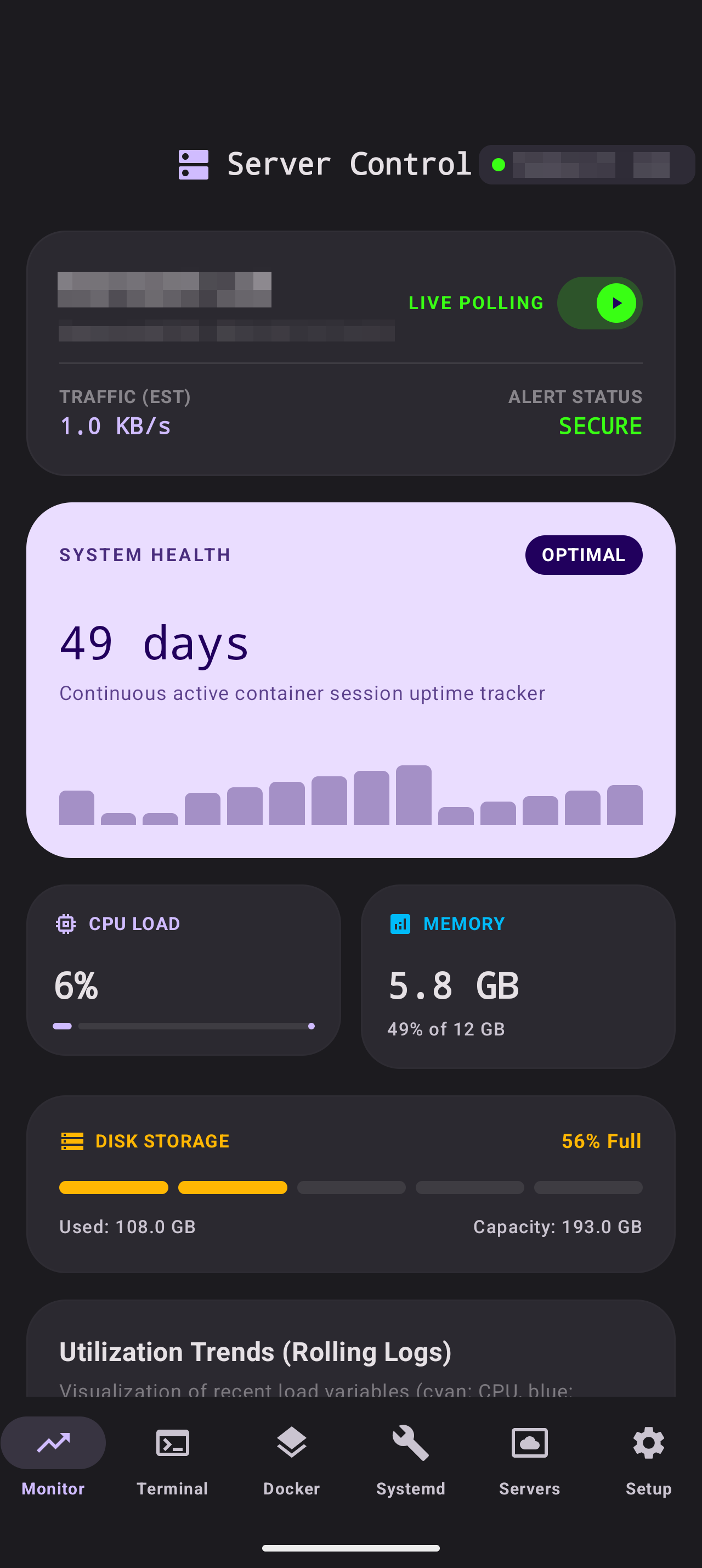 Server Control App Screenshot